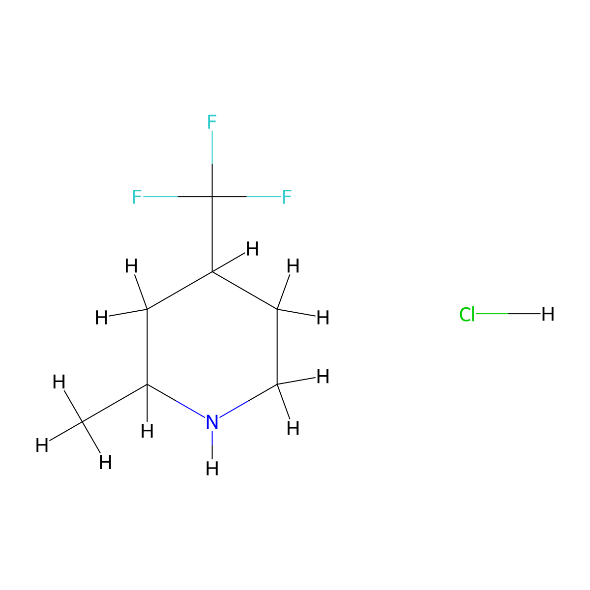 2-Methyl-4-(trifluoromethyl)piperidine hydrochloride molecular structure, CAS 2375269-36-4