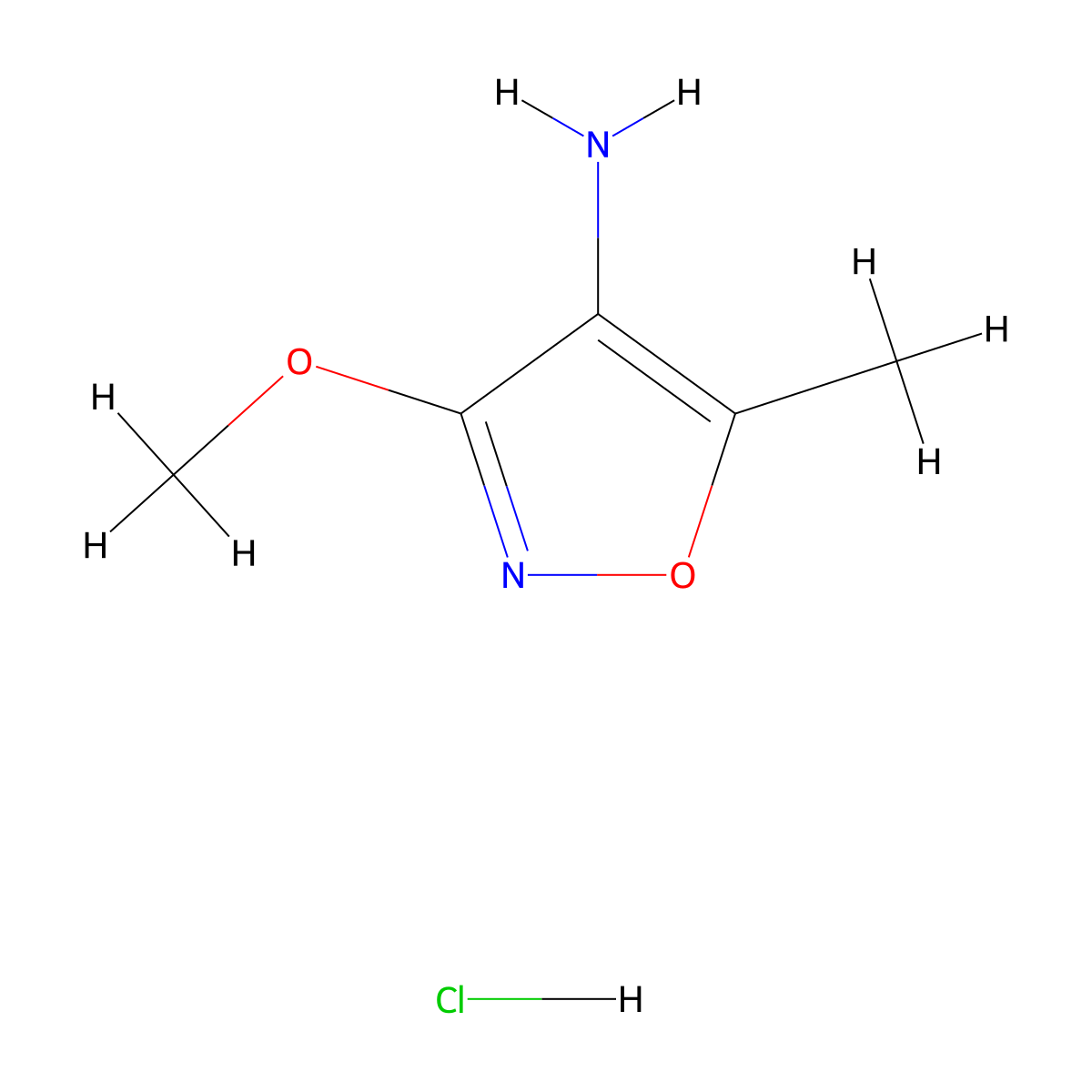 3-Methoxy-5-methyl-1,2-oxazol-4-amine hydrochloride molecular structure, CAS 2375269-37-5