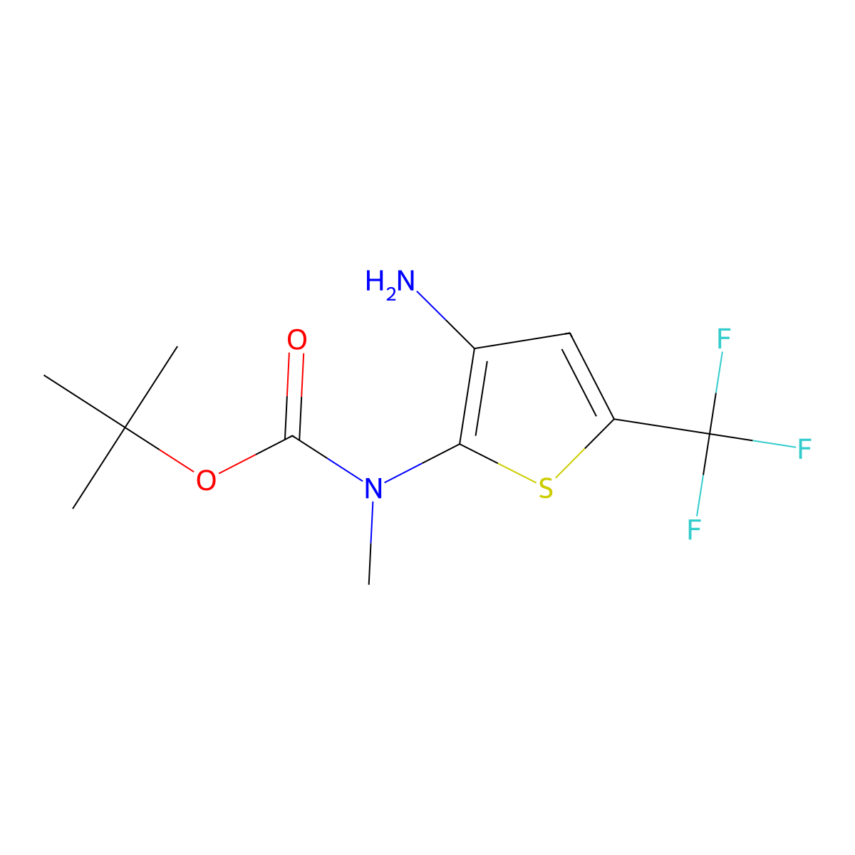 tert-butylN-[3-amino-5-(trifluoromethyl)thiophen-2-yl]-N-methylcarbamate molecular structure, CAS 2375269-41-1