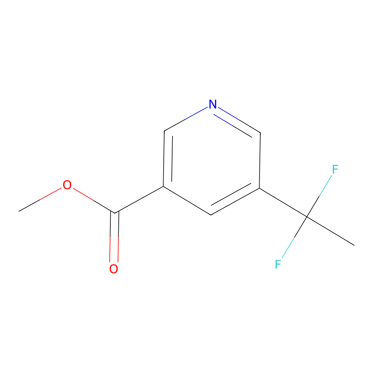 Methyl 5-(1,1-difluoroethyl)pyridine-3-carboxylate molecular structure, CAS 2375269-43-3