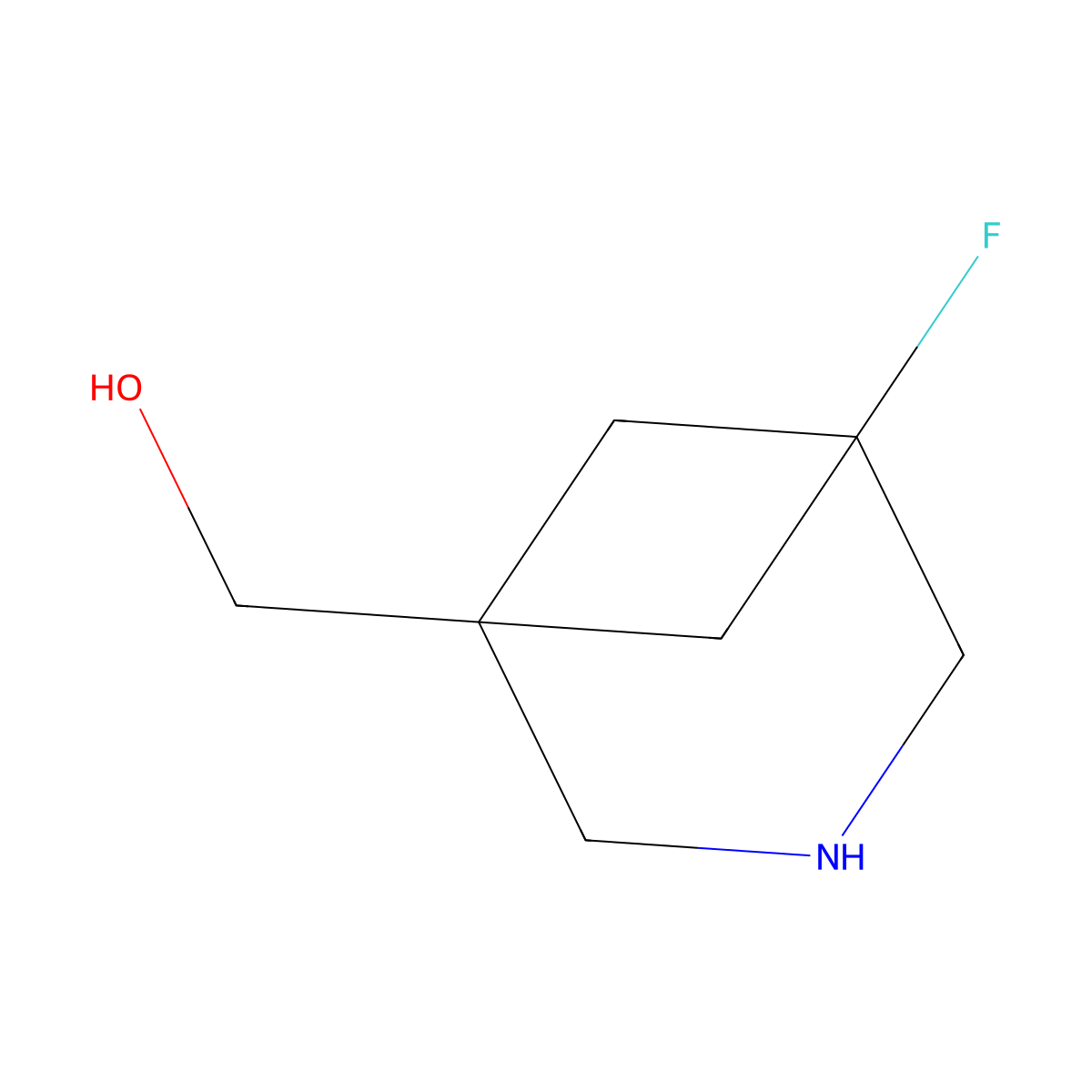 (5-Fluoro-3-azabicyclo[3.1.1]heptan-1-yl)methanol molecular structure, CAS 2375269-44-4
