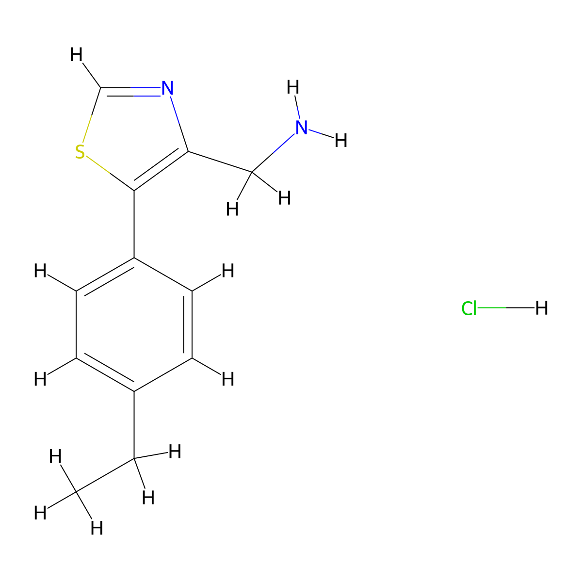 [5-(4-Ethylphenyl)-1,3-thiazol-4-yl]methanamine hydrochloride molecular structure, CAS 2375269-48-8