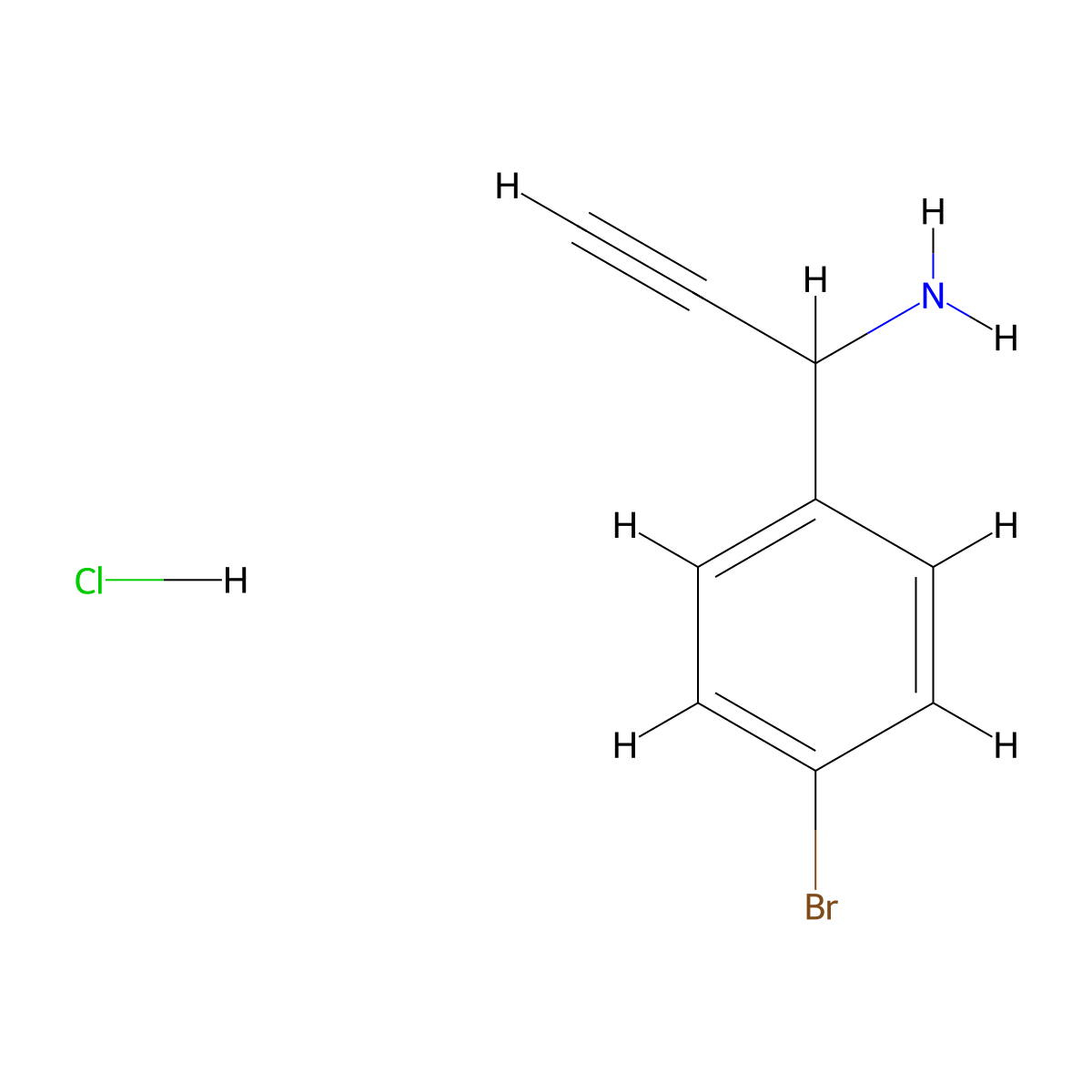 1-(4-Bromophenyl)prop-2-yn-1-amine hydrochloride molecular structure, CAS 2375269-50-2