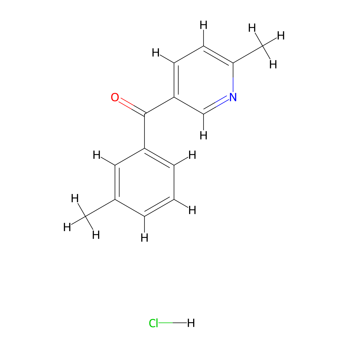 2-Methyl-5-(3-methylbenzoyl)pyridine hydrochloride molecular structure, CAS 2375269-51-3