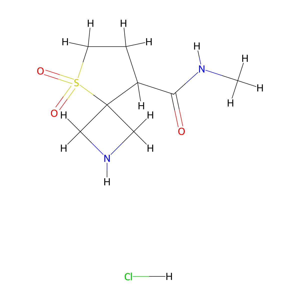 N-methyl-5,5-dioxo-5lambda6-thia-2-azaspiro[3.4]octane-8-carboxamide hydrochloride molecular structure, CAS 2375269-55-7