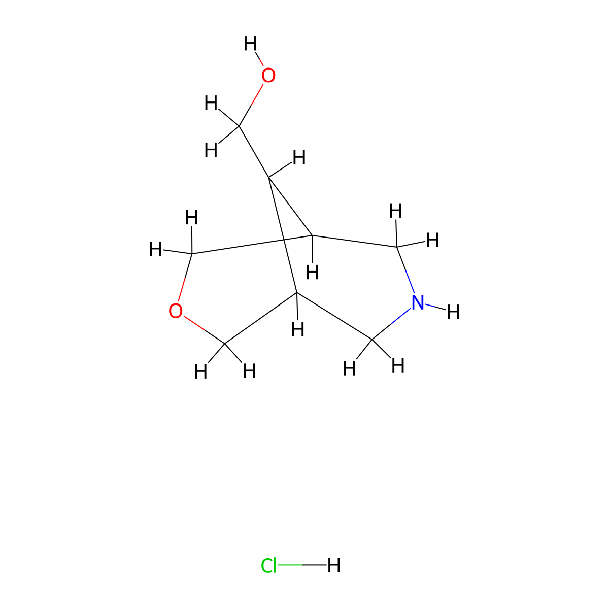 {3-Oxa-7-azabicyclo[3.3.1]nonan-9-yl}methanol hydrochloride molecular structure, CAS 2375269-59-1