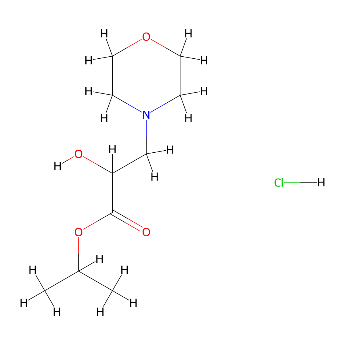 Propan-2-yl 2-hydroxy-3-(morpholin-4-yl)propanoate hydrochloride molecular structure, CAS 2375269-64-8