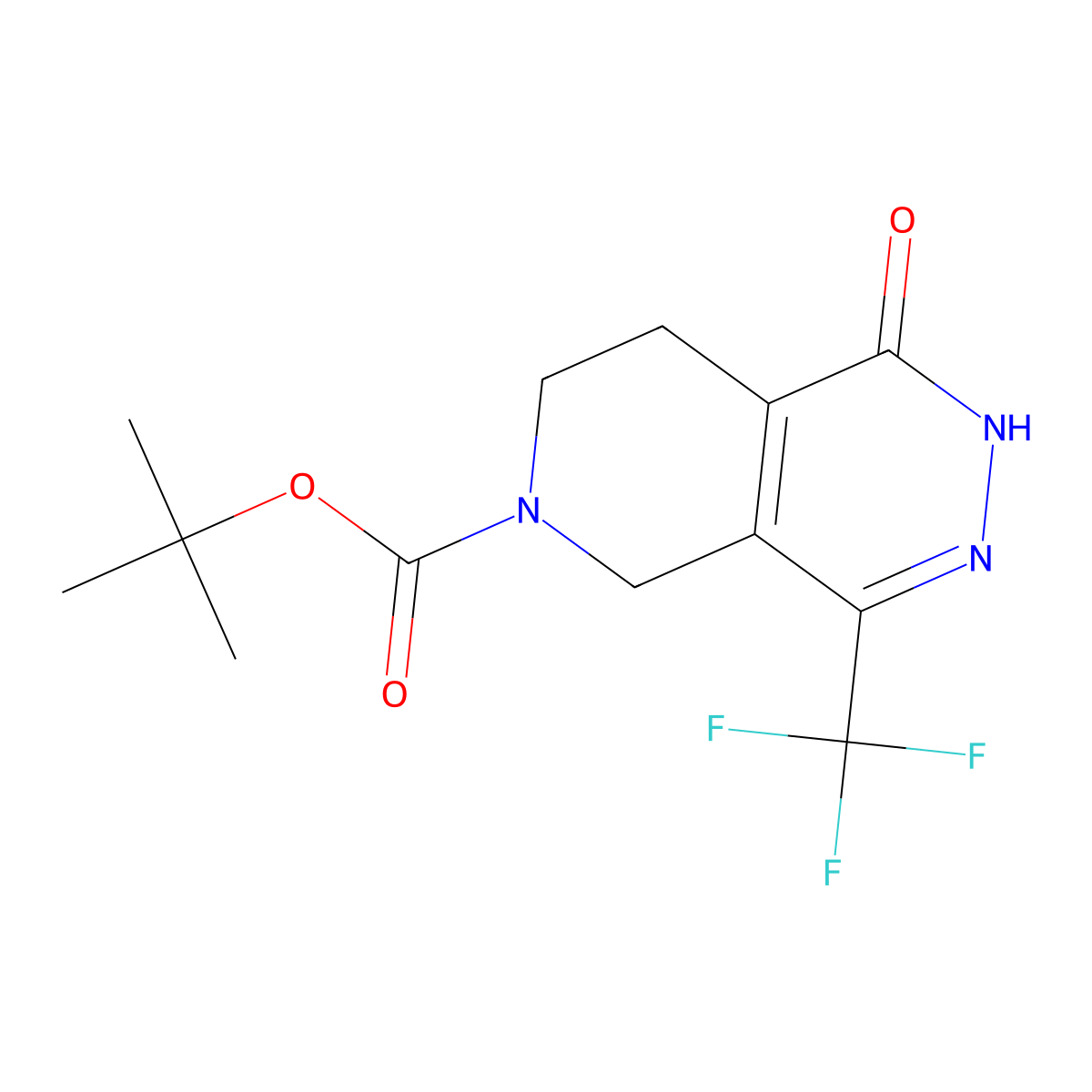 tert-butyl 1-oxo-4-(trifluoromethyl)-1H,2H,5H,6H,7H,8H-pyrido(3,4-d)pyridazine-6-carboxylate molecular structure, CAS 2375269-69-3