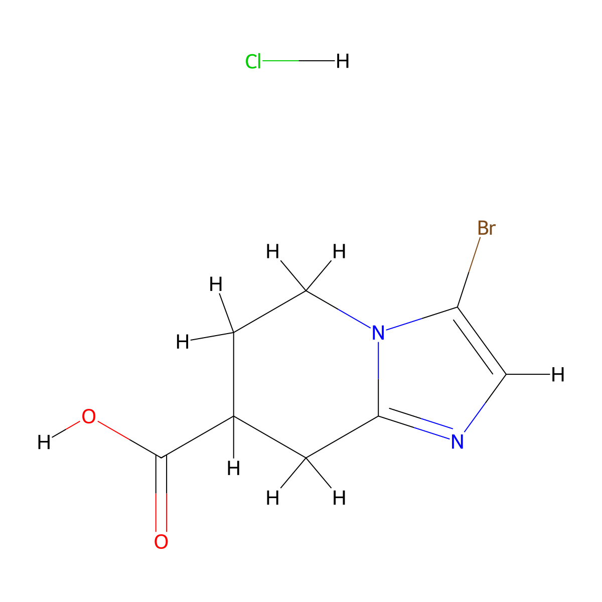 3-bromo-5H,6H,7H,8H-imidazo[1,2-a]pyridine-7-carboxylic acid hydrochloride molecular structure, CAS 2375269-70-6