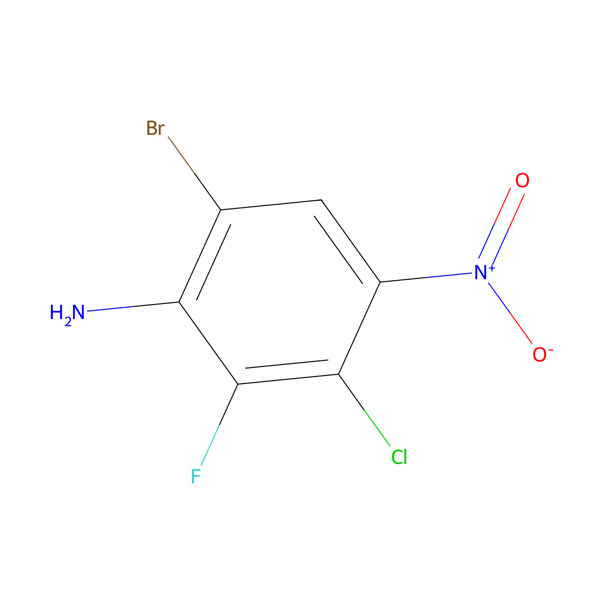 6-Bromo-3-chloro-2-fluoro-4-nitroaniline molecular structure, CAS 2375269-72-8
