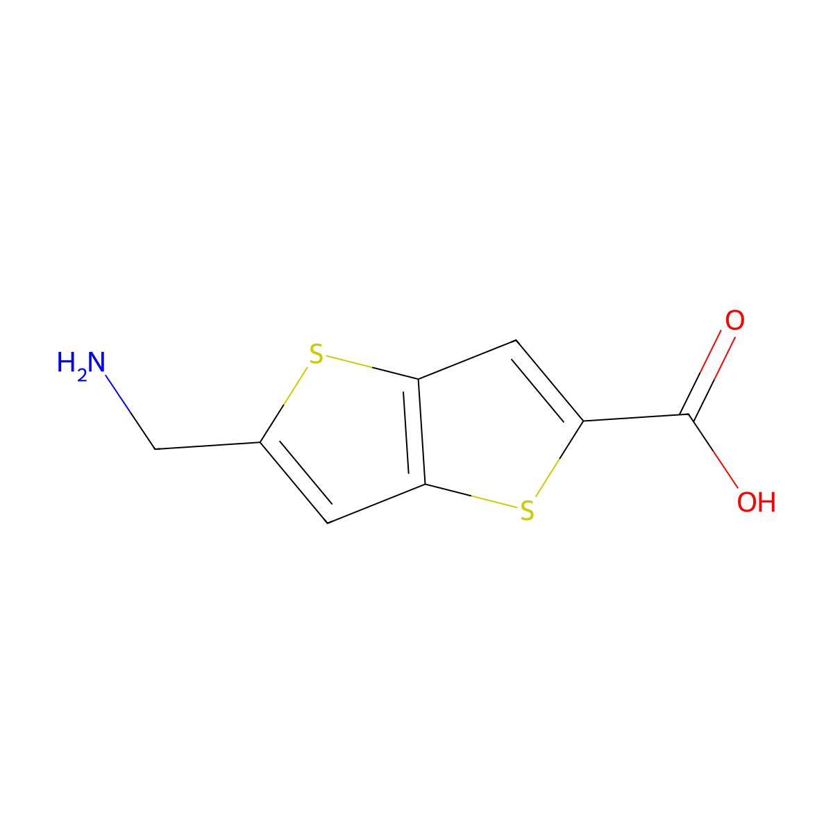 5-(Aminomethyl)thieno[3,2-b]thiophene-2-carboxylic acid molecular structure, CAS 2375269-73-9