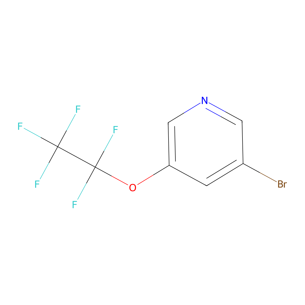 3-Bromo-5-(pentafluoroethoxy)pyridine molecular structure, CAS 2375269-96-6