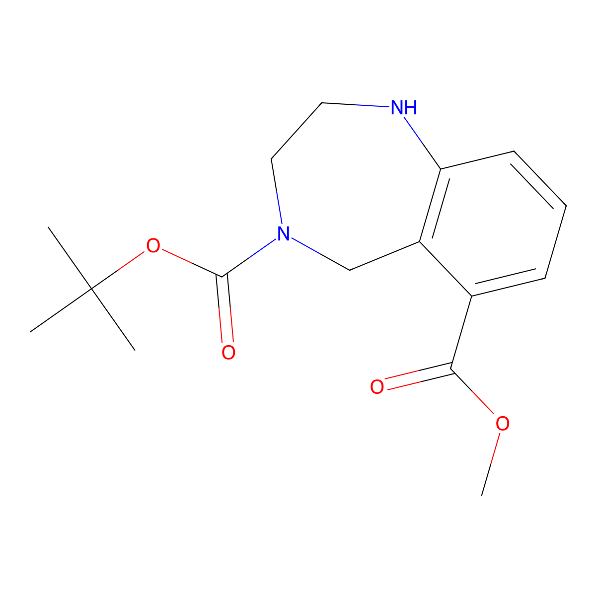 4-O-Tert-butyl 6-O-methyl 1,2,3,5-tetrahydro-1,4-benzodiazepine-4,6-dicarboxylate molecular structure, CAS 2375270-05-4