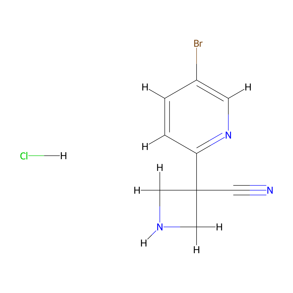 3-(5-Bromopyridin-2-yl)azetidine-3-carbonitrile hydrochloride molecular structure, CAS 2375270-07-6