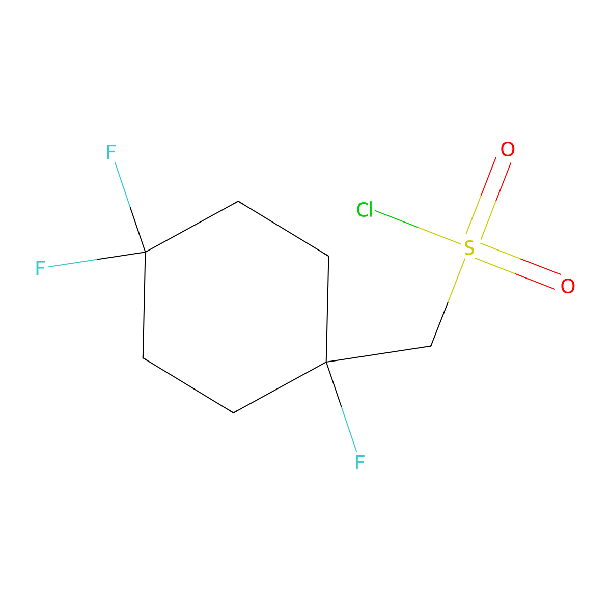 (1,4,4-Trifluorocyclohexyl)methanesulfonyl chloride molecular structure, CAS 2375270-09-8