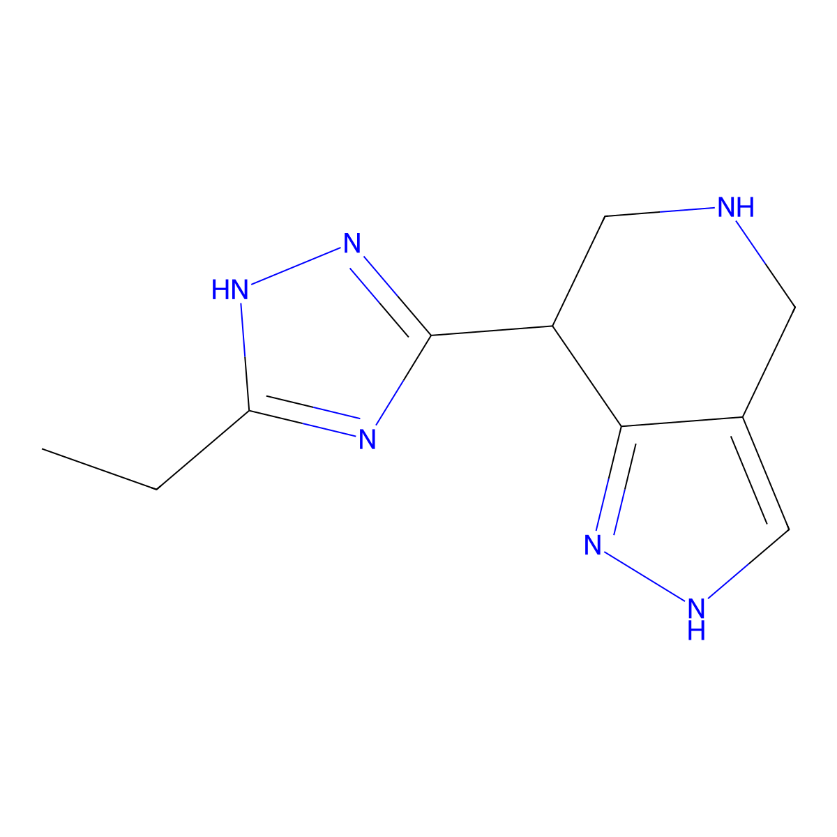 3-ethyl-5-{2H,4H,5H,6H,7H-pyrazolo[4,3-c]pyridin-7-yl}-4H-1,2,4-triazole molecular structure, CAS 2375270-13-4