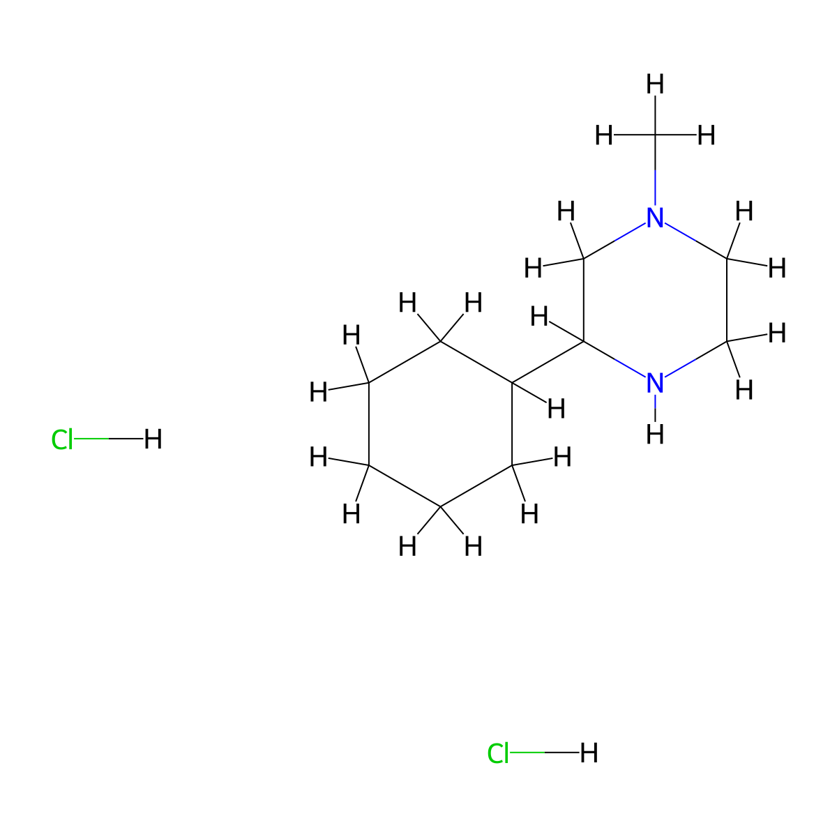 3-Cyclohexyl-1-methylpiperazine dihydrochloride molecular structure, CAS 2375270-14-5