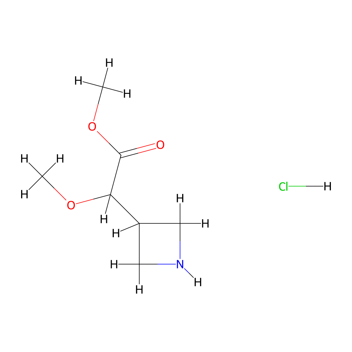 Methyl 2-(azetidin-3-yl)-2-methoxyacetate hydrochloride molecular structure, CAS 2375270-24-7