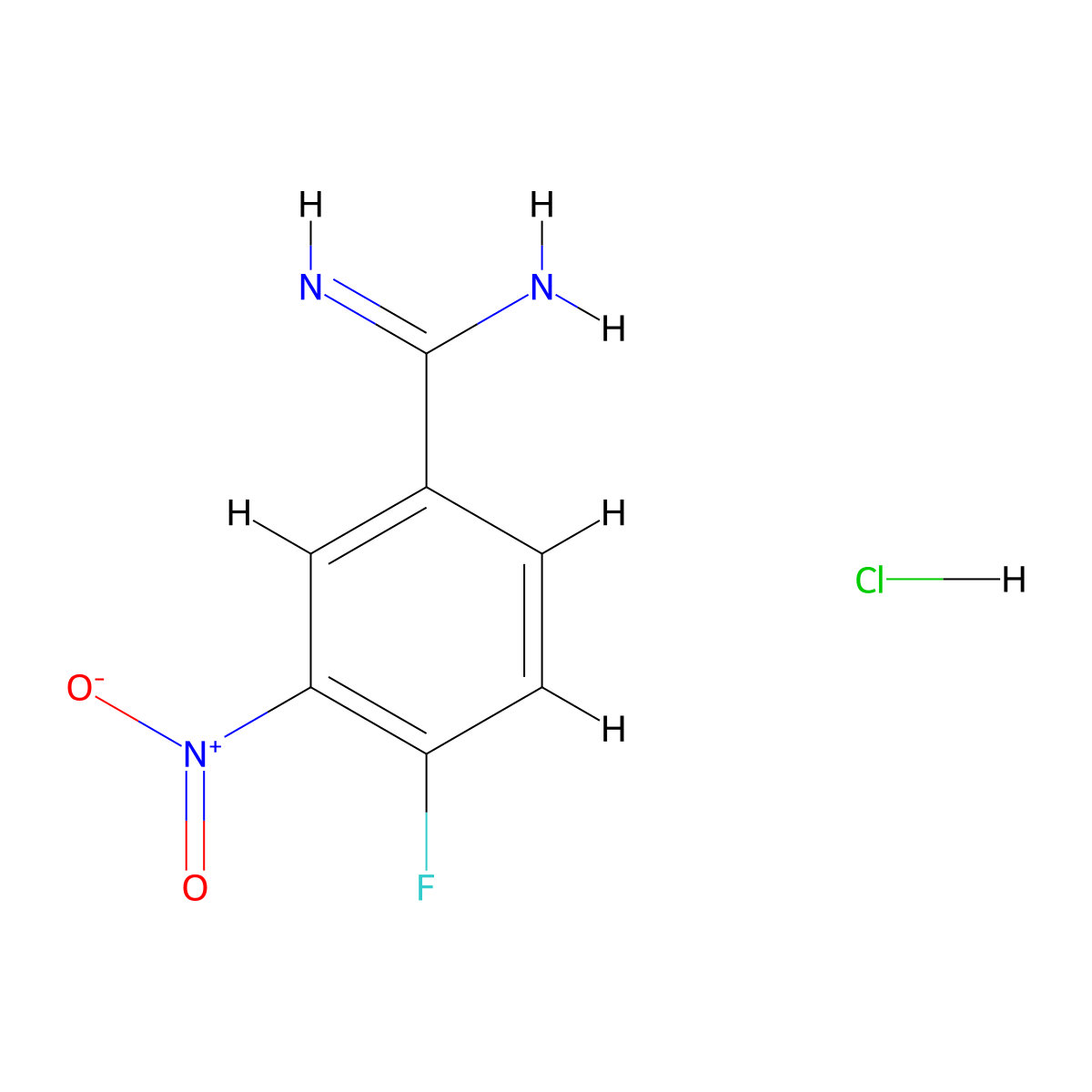 4-Fluoro-3-nitrobenzene-1-carboximidamide hydrochloride molecular structure, CAS 2375270-26-9
