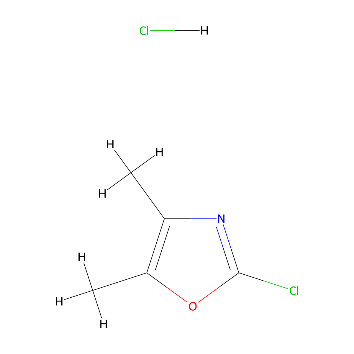 2-Chloro-4,5-dimethyl-1,3-oxazole hydrochloride molecular structure, CAS 2375270-30-5
