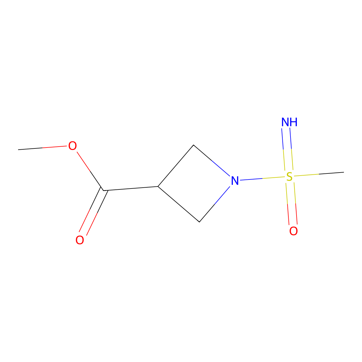 Methyl 1-[imino(methyl)oxo-lambda6-sulfanyl]azetidine-3-carboxylate molecular structure, CAS 2375270-31-6