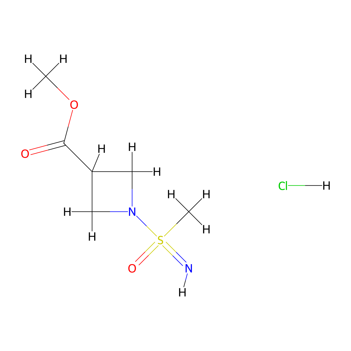 Methyl 1-[imino(methyl)oxo-lambda6-sulfanyl]azetidine-3-carboxylate hydrochloride molecular structure, CAS 2375270-32-7