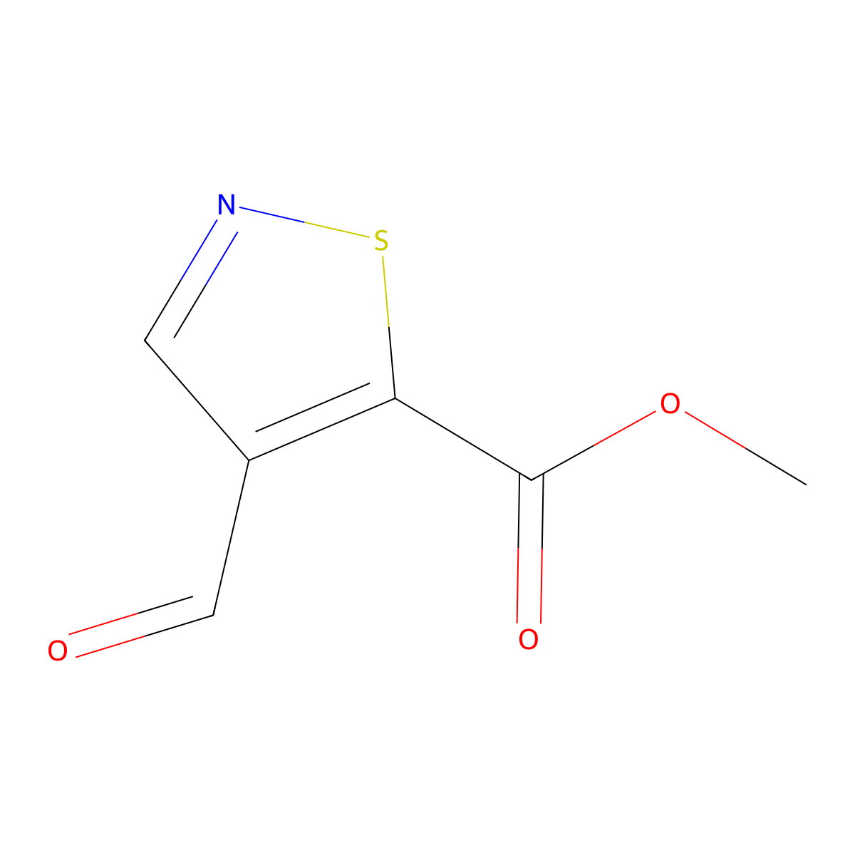 Methyl 4-formyl-1,2-thiazole-5-carboxylate molecular structure, CAS 2375270-36-1