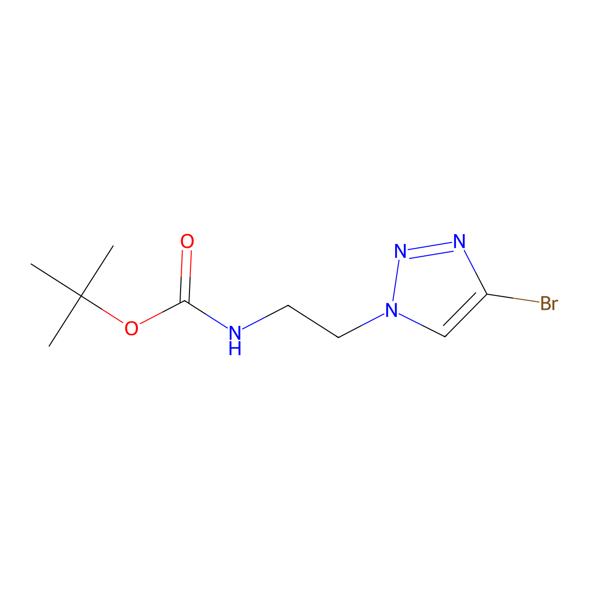 tert-butyl N-(2-(4-bromo-1H-1,2,3-triazol-1-yl)ethyl)carbamate molecular structure, CAS 2375270-41-8