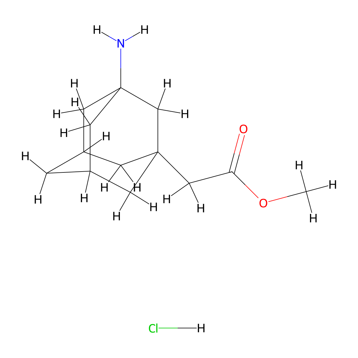 Methyl2-(3-aminoadamantan-1-yl)acetatehydrochloride molecular structure, CAS 2375270-44-1
