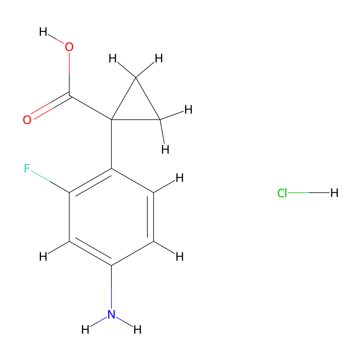 1-(4-Amino-2-fluorophenyl)cyclopropane-1-carboxylic acid hydrochloride molecular structure, CAS 2375270-46-3
