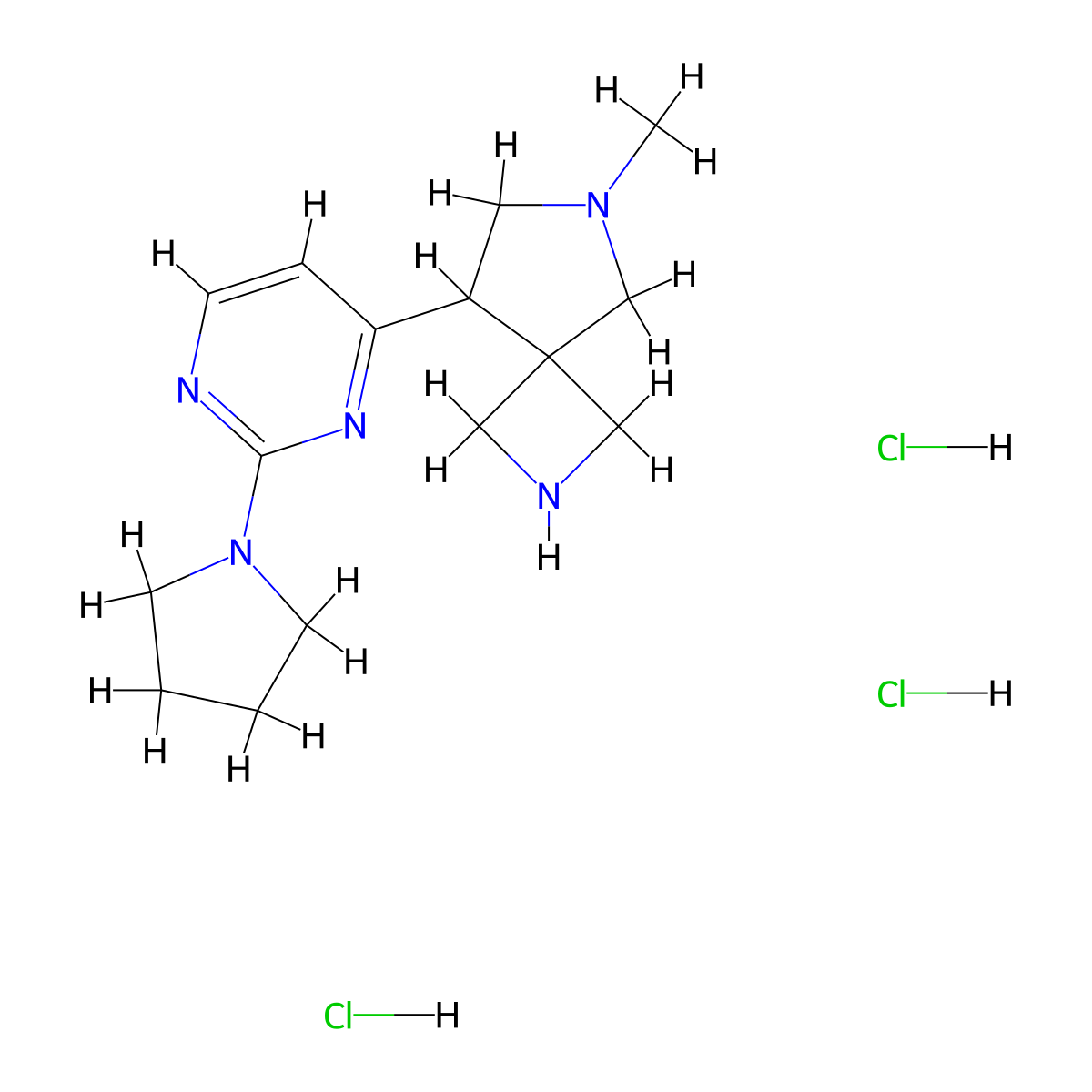 6-Methyl-8-(2-pyrrolidin-1-ylpyrimidin-4-yl)-2,6-diazaspiro[3.4]octane;trihydrochloride molecular structure, CAS 2375270-51-0