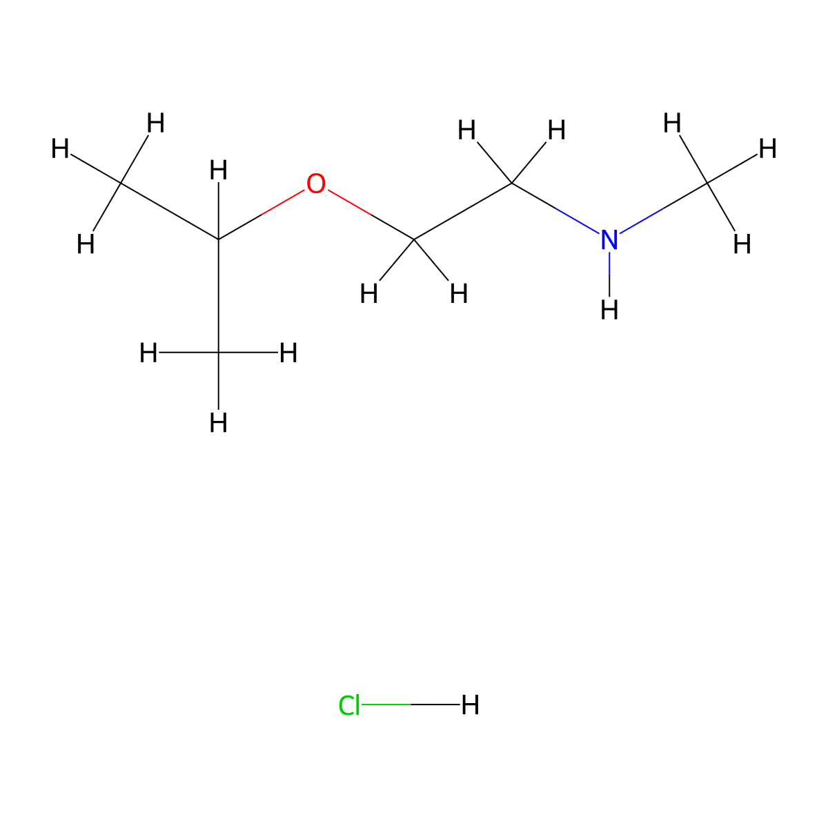 Methyl[2-(propan-2-yloxy)ethyl]amine hydrochloride molecular structure, CAS 2375270-54-3