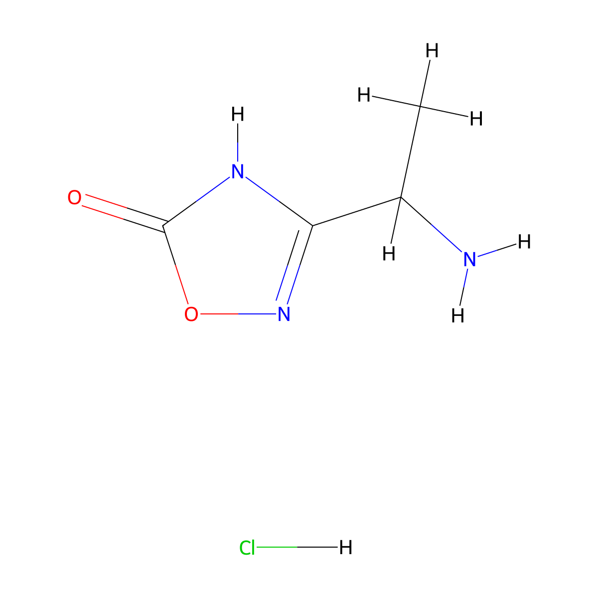 3-(1-Aminoethyl)-1,2,4-oxadiazol-5-ol hydrochloride molecular structure, CAS 2375270-56-5