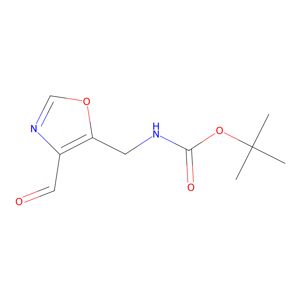 tert-butyl N-((4-formyl-1,3-oxazol-5-yl)methyl)carbamate molecular structure, CAS 2375270-59-8