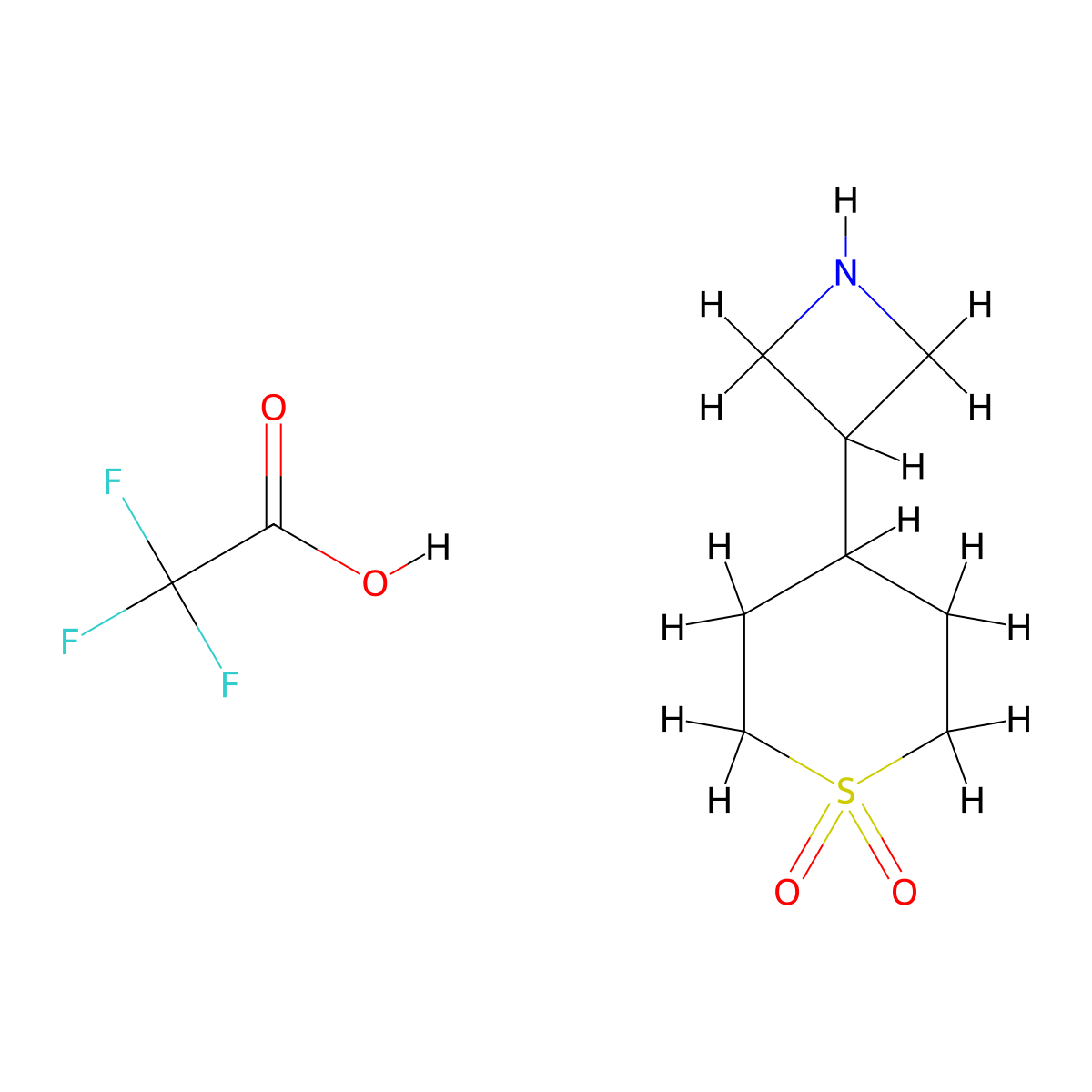 4-(Azetidin-3-yl)-1lambda6-thiane-1,1-dione; trifluoroacetic acid molecular structure, CAS 2375270-62-3