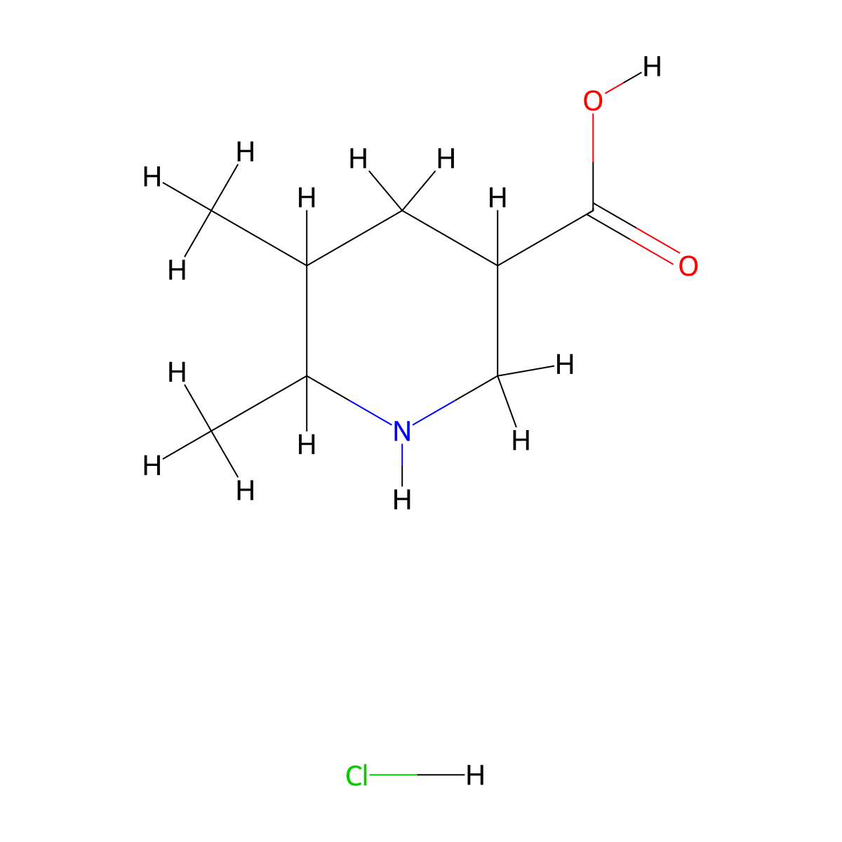 5,6-Dimethylpiperidine-3-carboxylic acid hydrochloride molecular structure, CAS 2375270-65-6