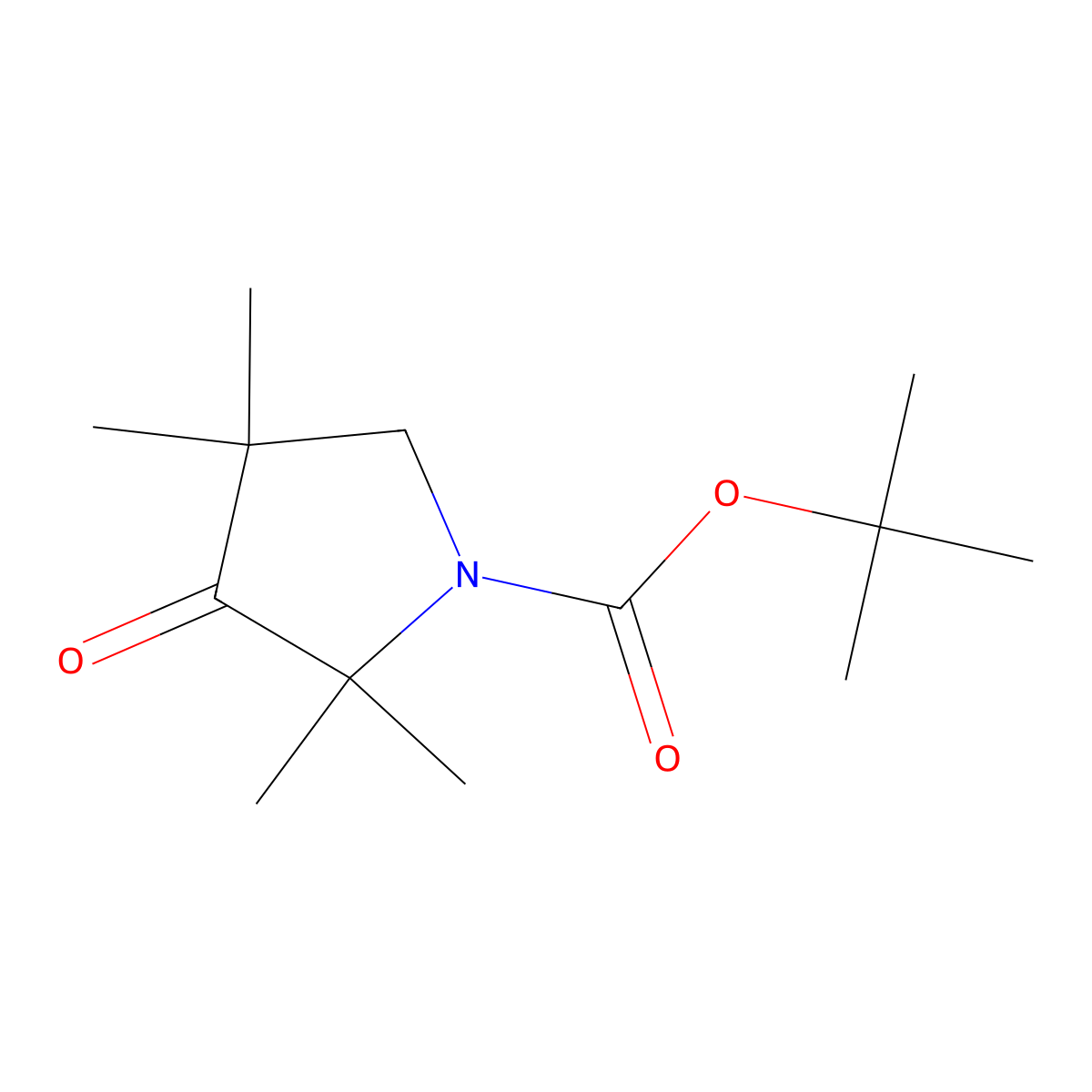 Tert-butyl 2,2,4,4-tetramethyl-3-oxopyrrolidine-1-carboxylate molecular structure, CAS 2375270-66-7