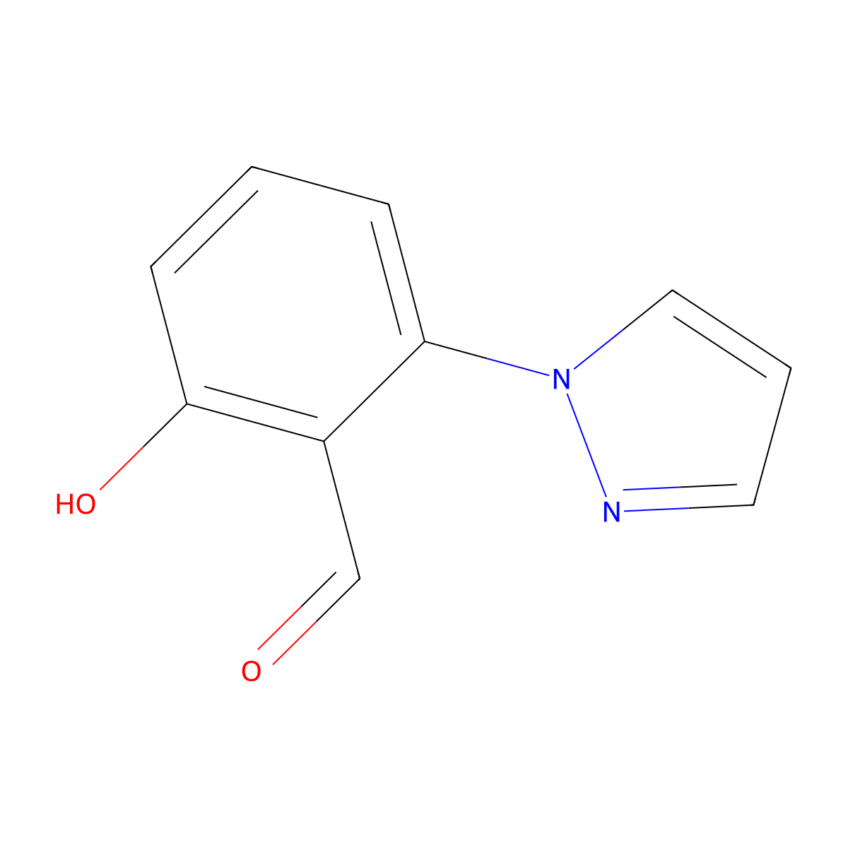 2-hydroxy-6-(1H-pyrazol-1-yl)benzaldehyde molecular structure, CAS 2375270-76-9