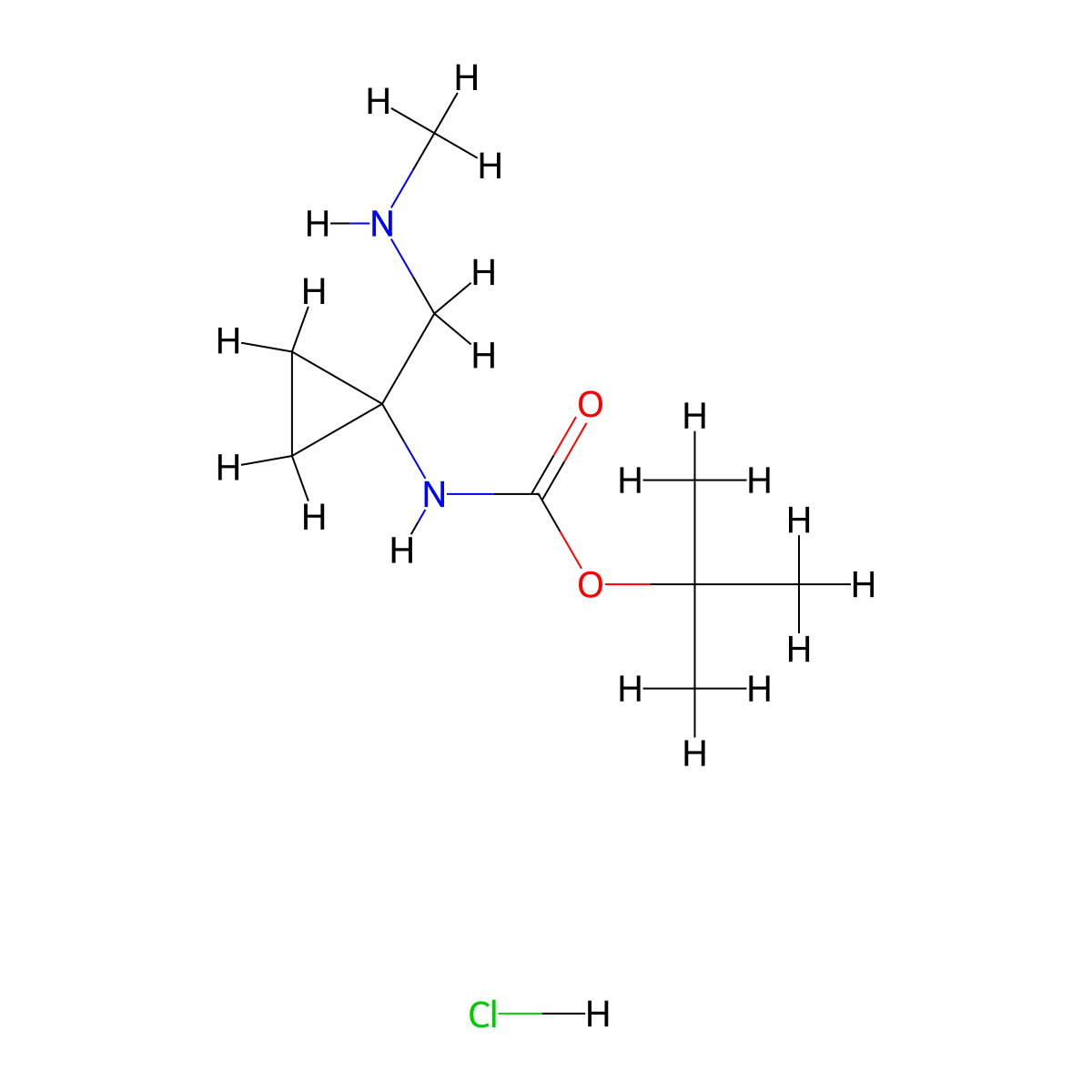 tert-butyl N-{1-[(methylamino)methyl]cyclopropyl}carbamate hydrochloride molecular structure, CAS 2375270-80-5
