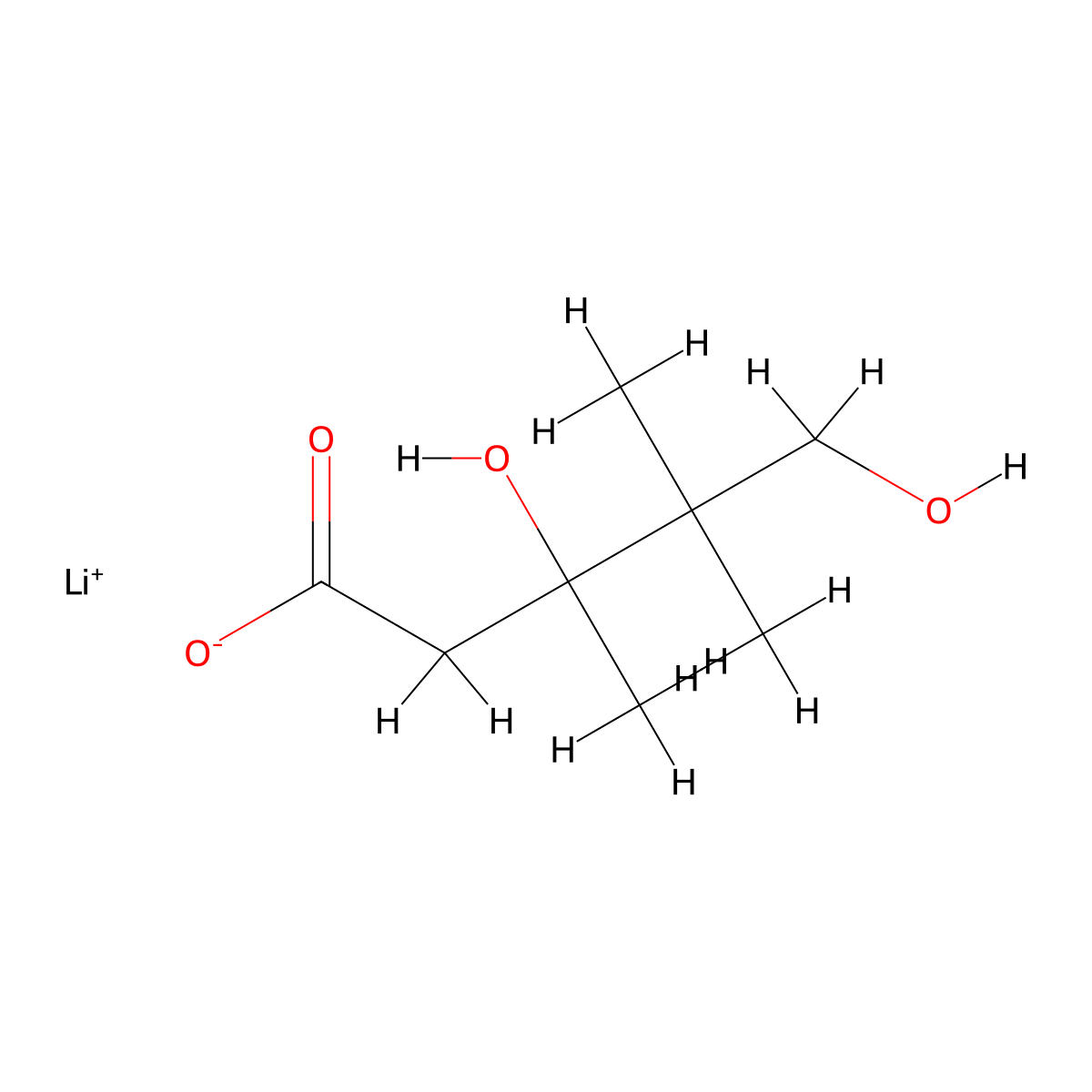 Lithium;3,5-dihydroxy-3,4,4-trimethylpentanoate molecular structure, CAS 2375270-85-0