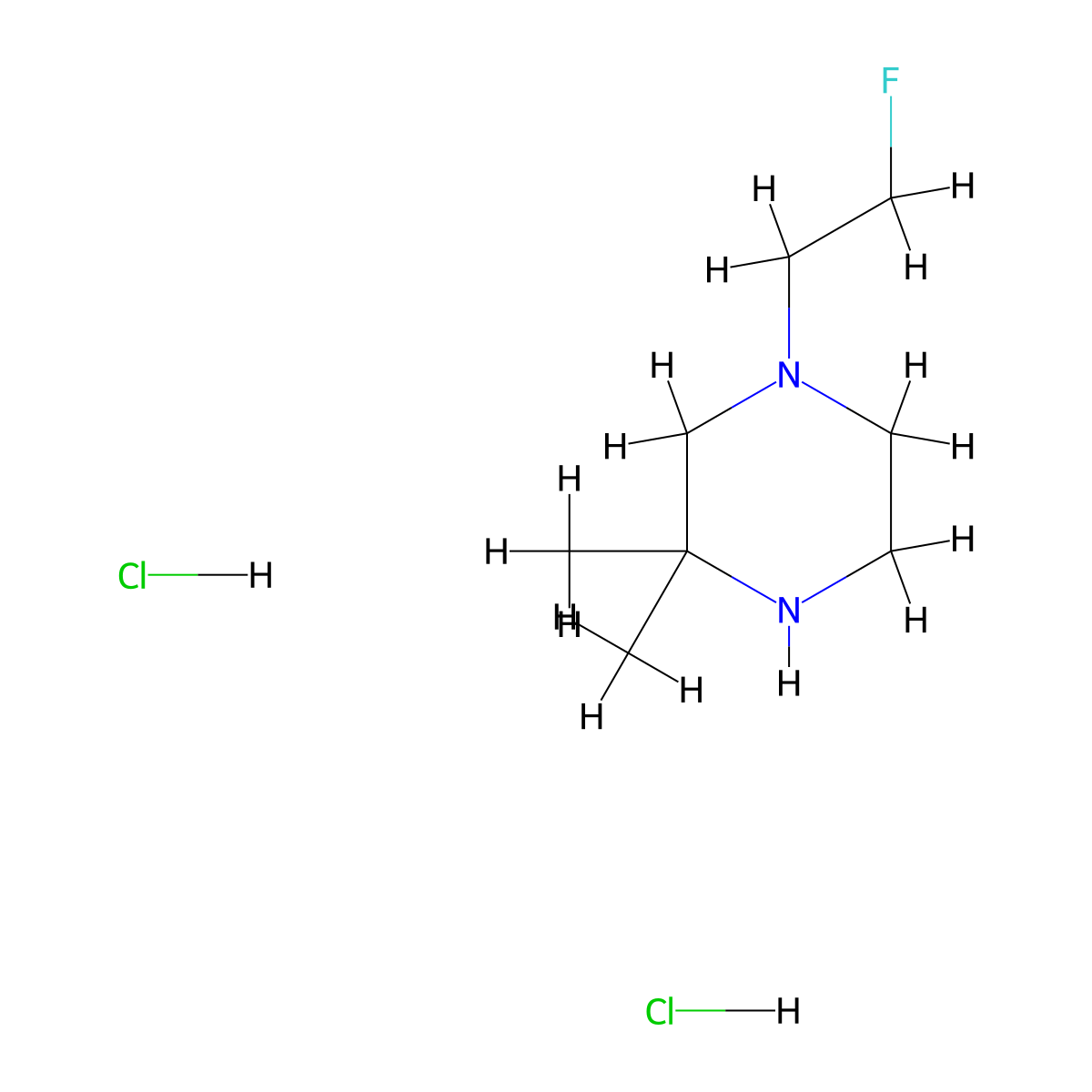 1-(2-Fluoroethyl)-3,3-dimethylpiperazine dihydrochloride molecular structure, CAS 2375270-87-2