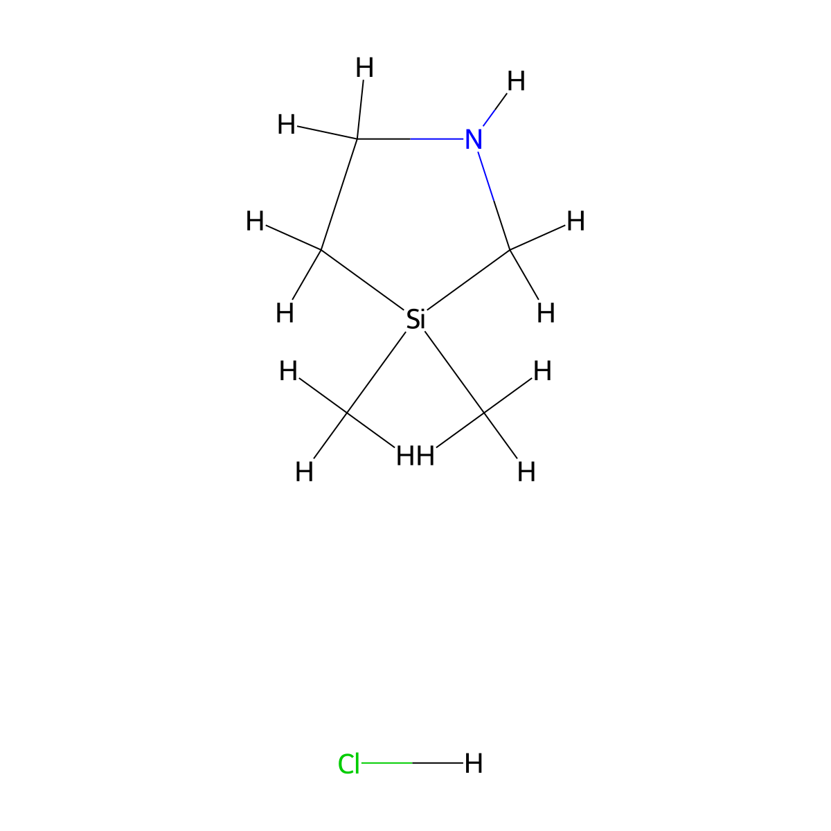 3,3-Dimethyl-1,3-azasilolidine hydrochloride molecular structure, CAS 2375270-89-4