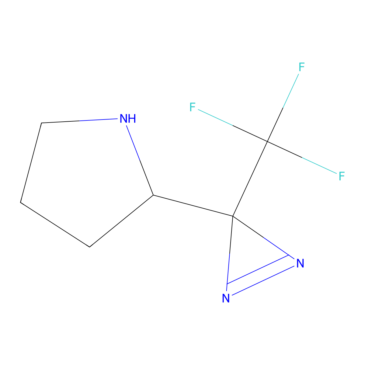 2-[3-(trifluoromethyl)-3H-diazirin-3-yl]pyrrolidine molecular structure, CAS 2375270-91-8