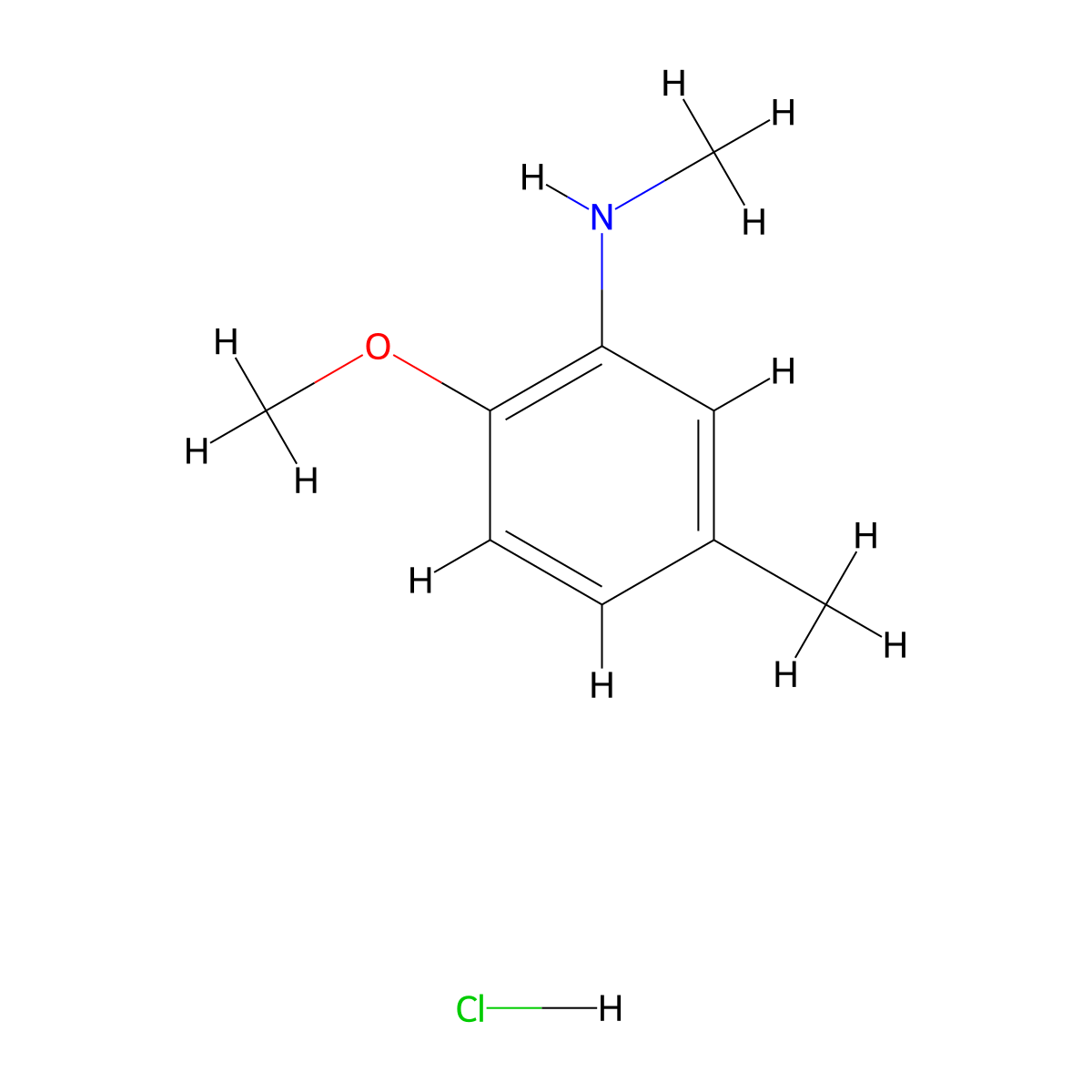 2-methoxy-N,5-dimethylaniline hydrochloride molecular structure, CAS 2375270-94-1