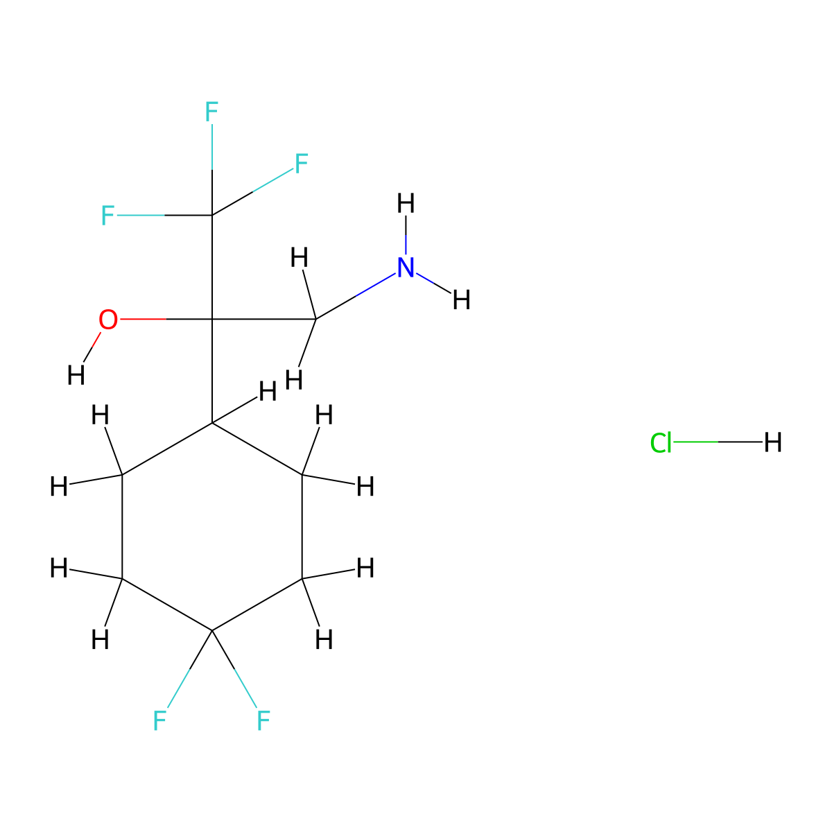 3-Amino-2-(4,4-difluorocyclohexyl)-1,1,1-trifluoropropan-2-ol hydrochloride molecular structure, CAS 2375270-96-3