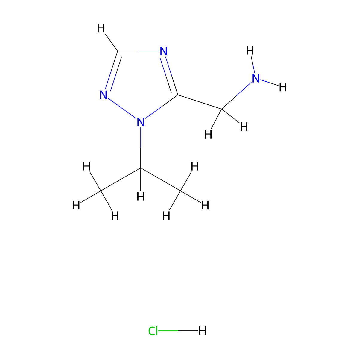 [1-(propan-2-yl)-1H-1,2,4-triazol-5-yl]methanamine hydrochloride molecular structure, CAS 2375271-05-7