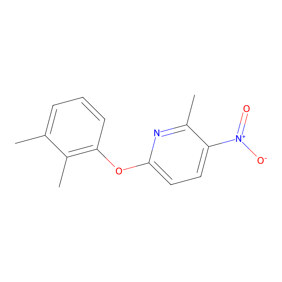 6-(2,3-Dimethylphenoxy)-2-methyl-3-nitropyridine molecular structure, CAS 2375271-13-7