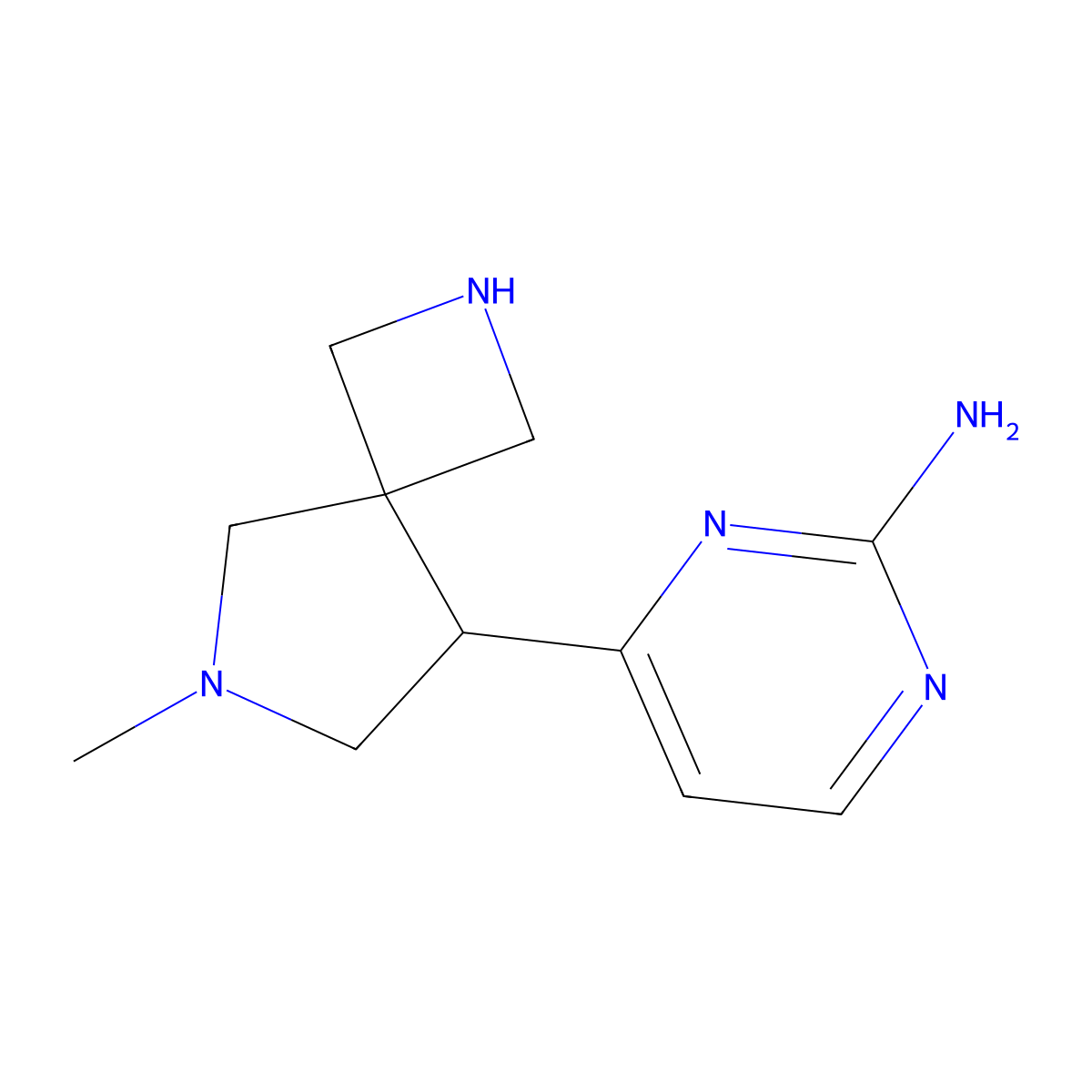 4-{6-Methyl-2,6-diazaspiro[3.4]octan-8-yl}pyrimidin-2-amine molecular structure, CAS 2375271-14-8