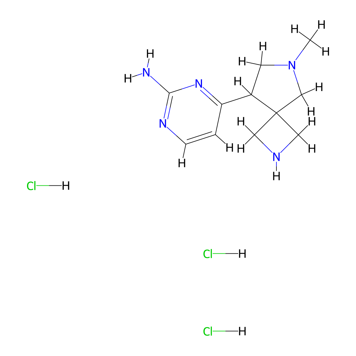 4-{6-Methyl-2,6-diazaspiro[3.4]octan-8-yl}pyrimidin-2-aminetrihydrochloride molecular structure, CAS 2375271-15-9