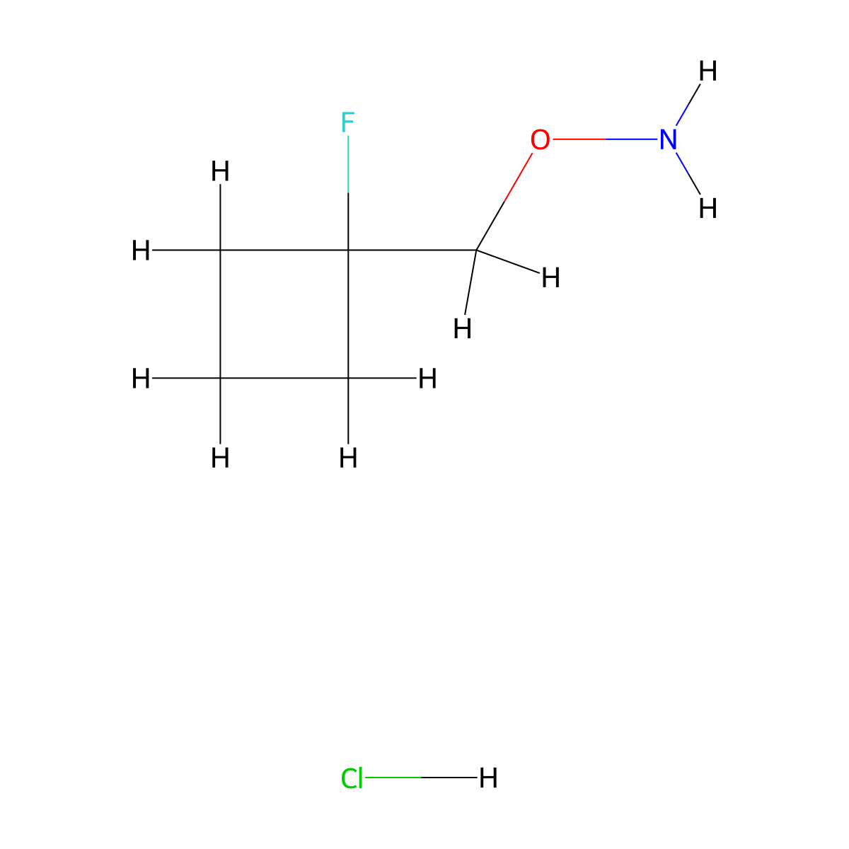 O-[(1-fluorocyclobutyl)methyl]hydroxylamine hydrochloride molecular structure, CAS 2375271-18-2